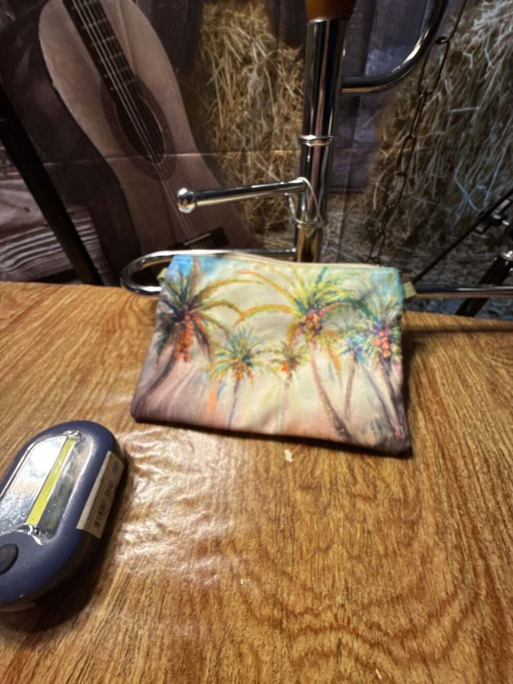 Betsy Drake Palm Tree Print Zipper Pouch